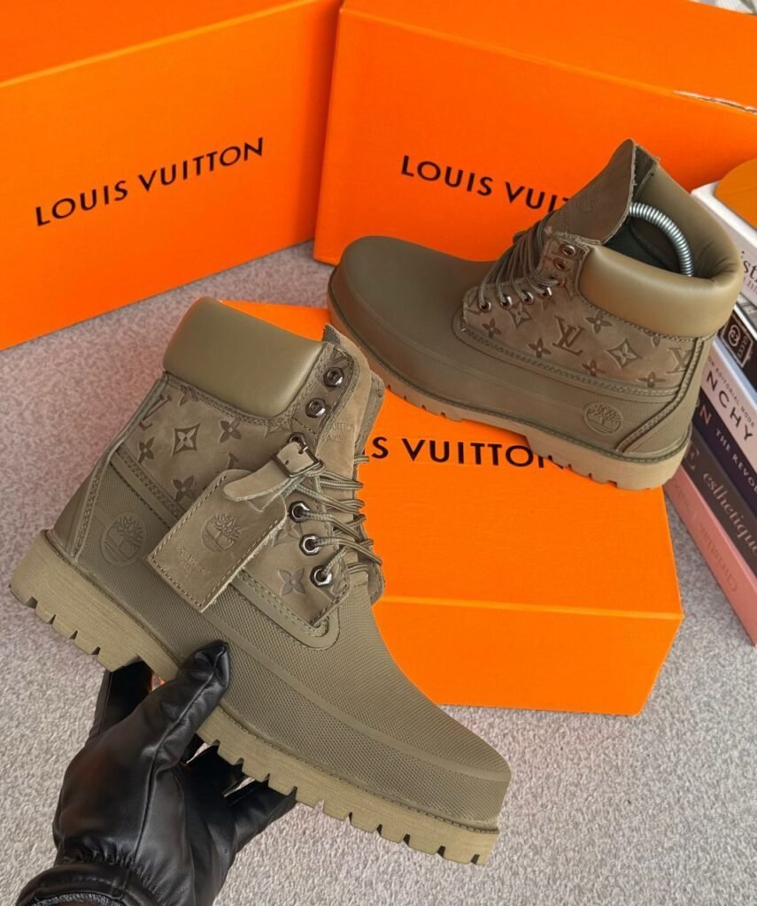 Sneakers, loafers, and boots in a trendy olive green color. Designed for Nigerian shoppers looking for stylish and comfortable footwear.