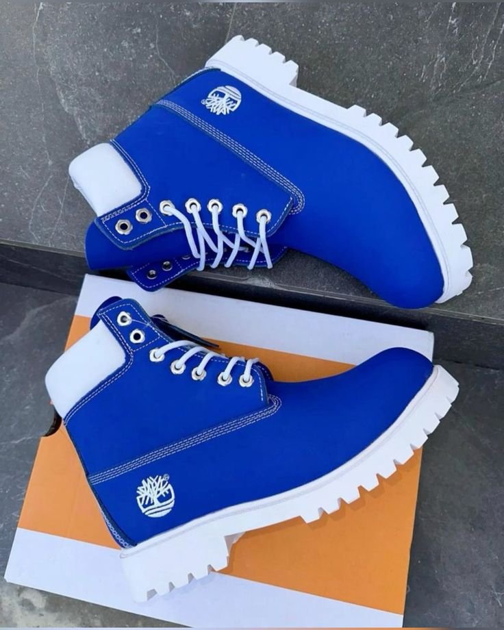 Sneakers, loafers, and casual shoes in a trendy blue color with white laces. Ideal for everyday wear, these boots are perfect for any Nigerian shopper looking for a stylish and comfortable footwear option.