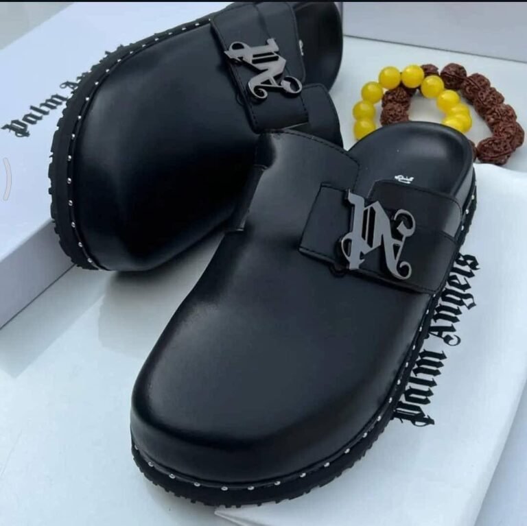 Palm Angels Black Leather Loafers