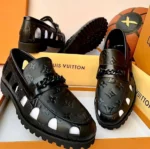 valcor cutout black loafers